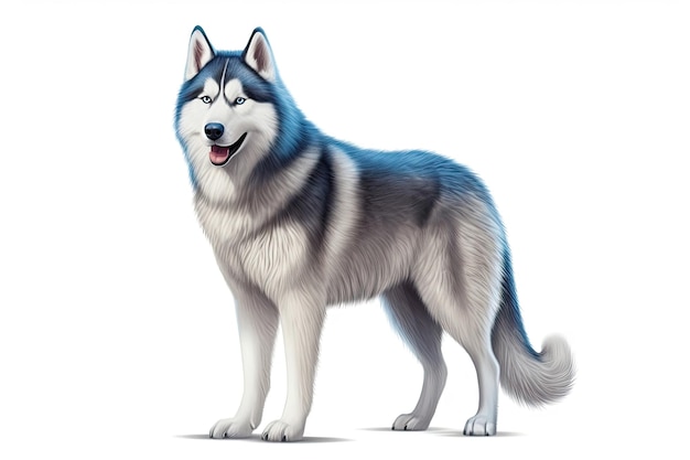 Siberian husky dog creative illustration generative ai