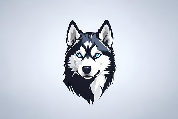 Siberian Husky simple logo vector