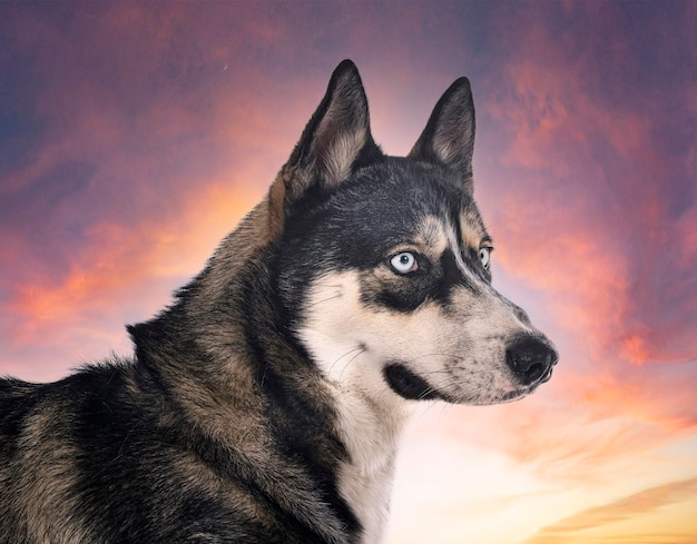 Siberian husky in studio