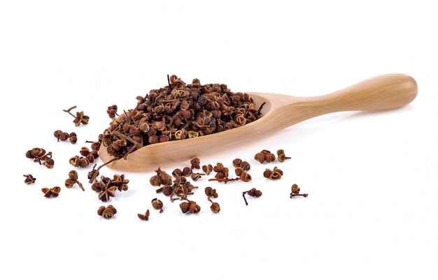 Sichuan pepper isolated on white background