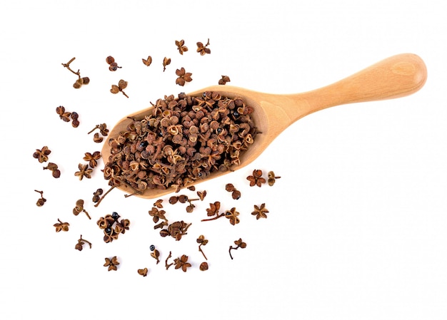 Sichuan pepper isolated on white background