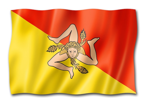 Sicily region flag Italy