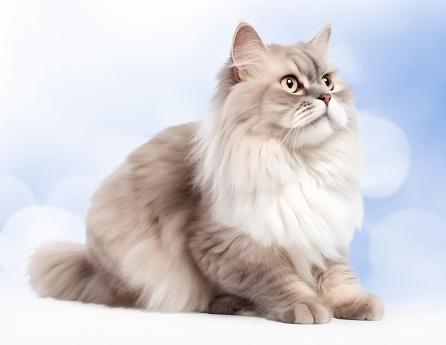 Side profile view of a cute cat isolated background