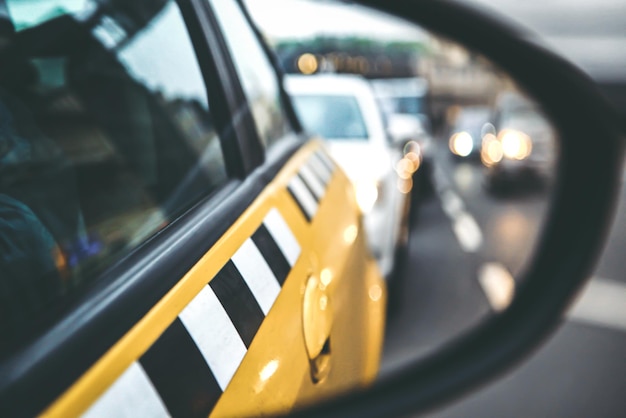 Side rearview mirror on a car