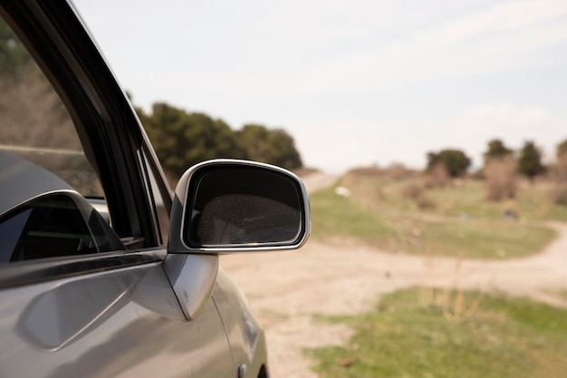 side rearview mirror on a modern car