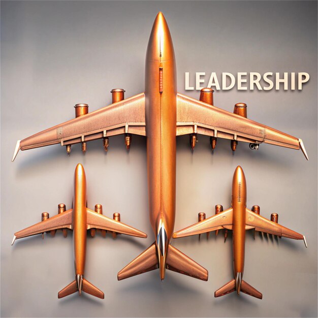 Photo side view of airplanes showcasing aviation and leadership in the skies