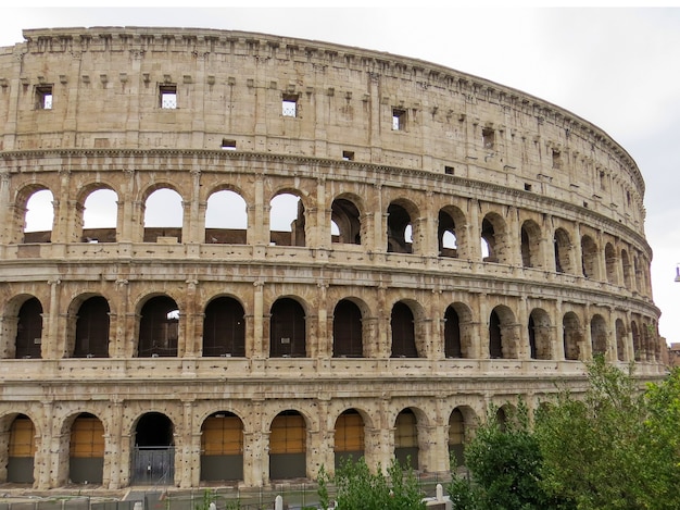 Side view of the Coliseum in Rome