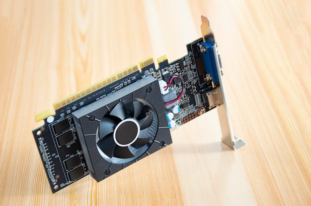 Side view of computer graphics card