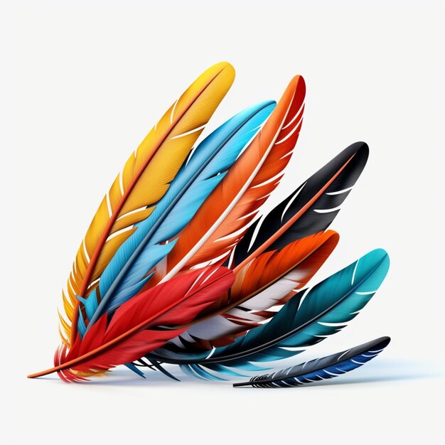 Photo side view of indian feathers stickers