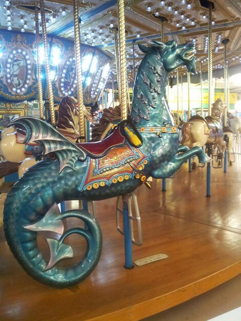 Side view of merry-go-round