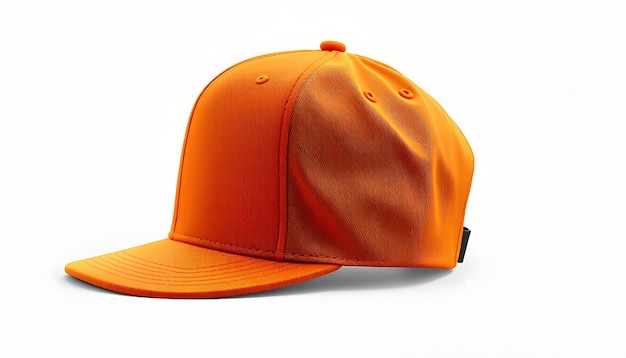 Photo side view realistic cap mock up in orange flash color is a high resolution hat mockup to help you