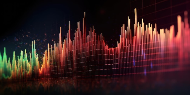 Side view soft focus stock market chart lines financial graph on technology abstract background generative ai AIG32