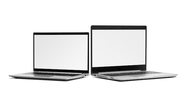 Side view of two laptop.