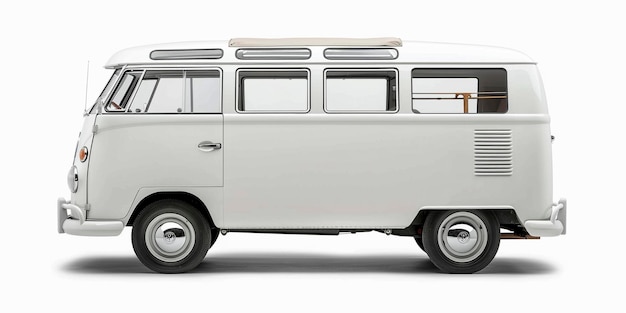 Photo side view of vw kombi in white background