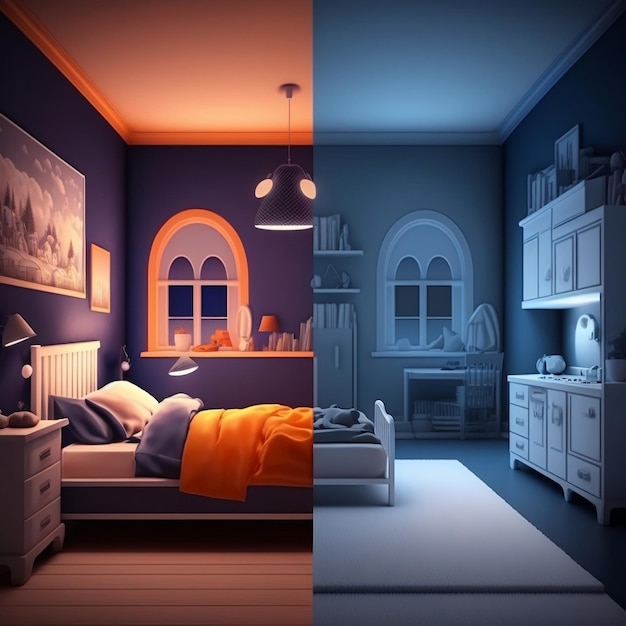 SidebySide Room Comparison Old vs New Generative AI