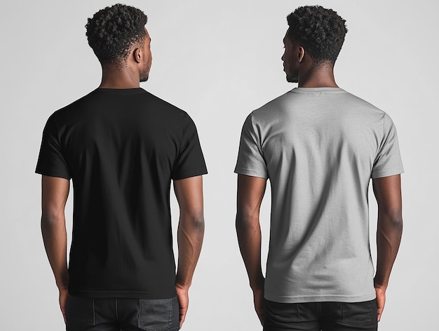 Photo sidebyside shortsleeve tshirt mockup front and back