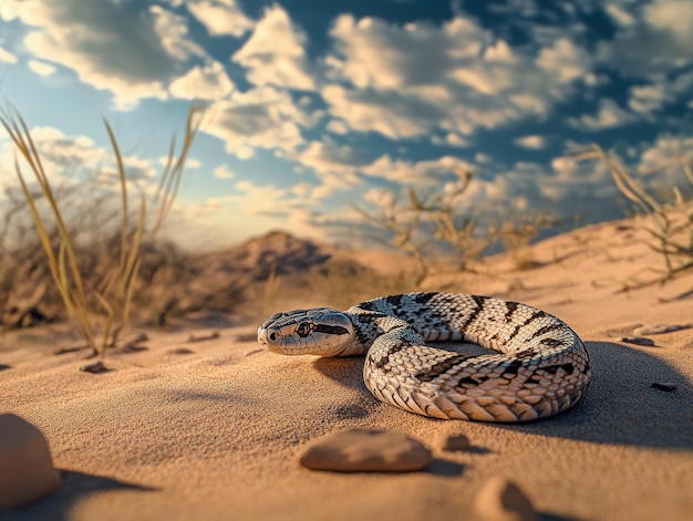 Photo sidewinder snake in north american desert