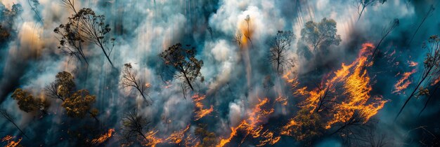 a sight of an endless whirlwind of the forest fire