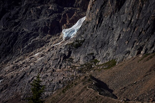 Sights on Mount Edith Cavell trekking