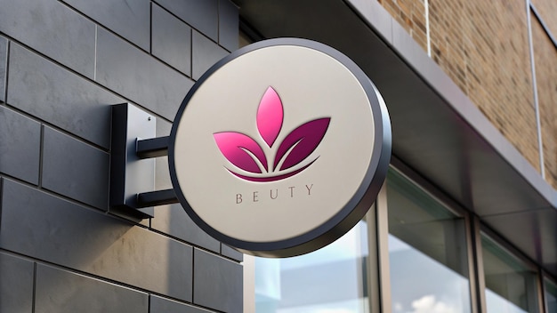 a sign for beauty salon is displayed on a storefront