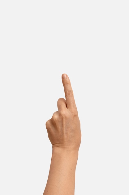 Sign language hand gesture with copy space