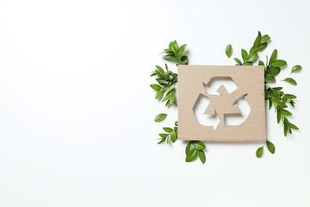 Sign of recycling of kraft cardboard environmental protection Smart use of resources