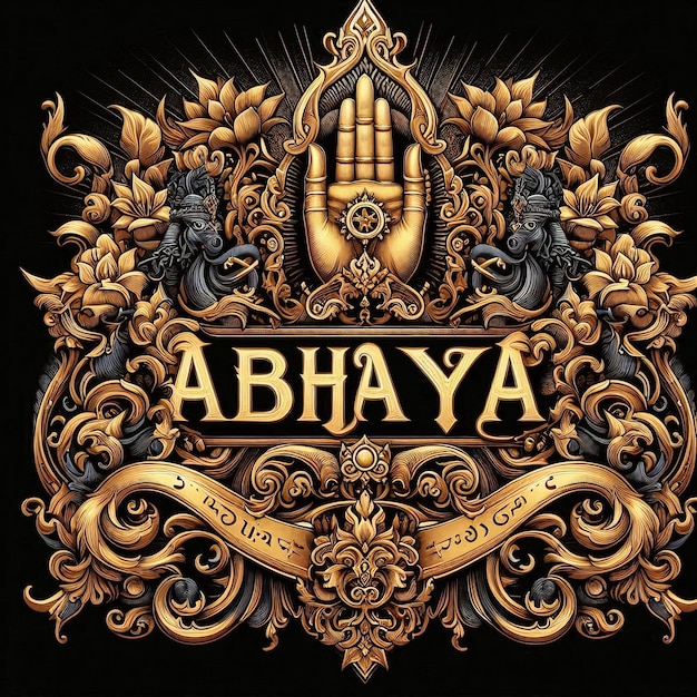 a sign that says abhaya on it