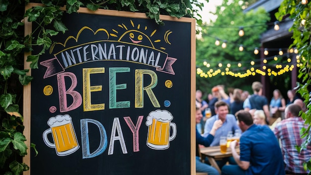 a sign that says beer day is written on it