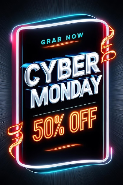 Photo a sign that says cyber monday on it