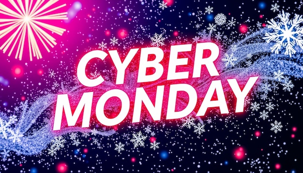 a sign that says cyber monday on it