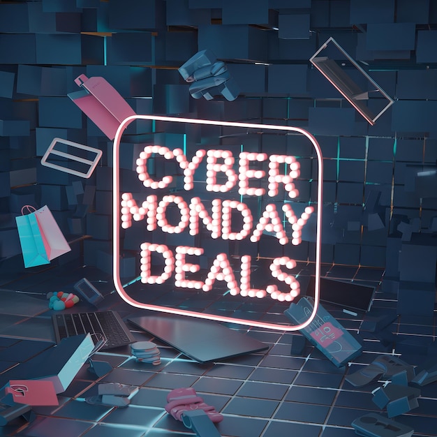 Photo a sign that says cyber monday sale