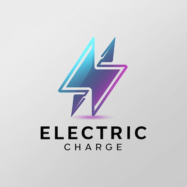 a sign that says electric charge in blue and purple