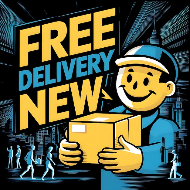 Photo a sign that says free delivery is on it