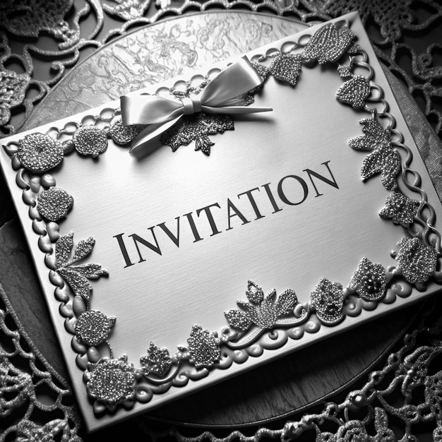 Photo a sign that says quot invitation quot is on a table