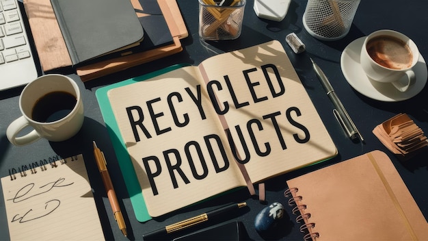 a sign that says recyclable products