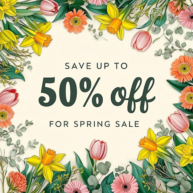 a sign that says save off is for spring sale