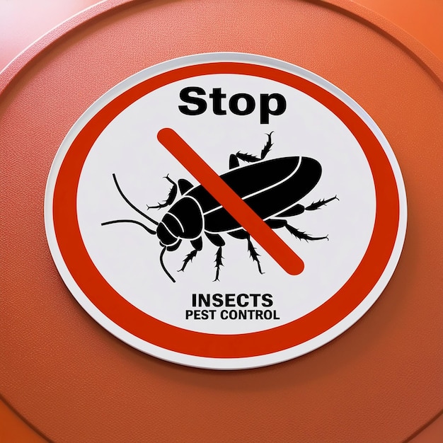 Photo a sign that says stop insects on it