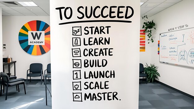 Photo a sign that says success is on a white board