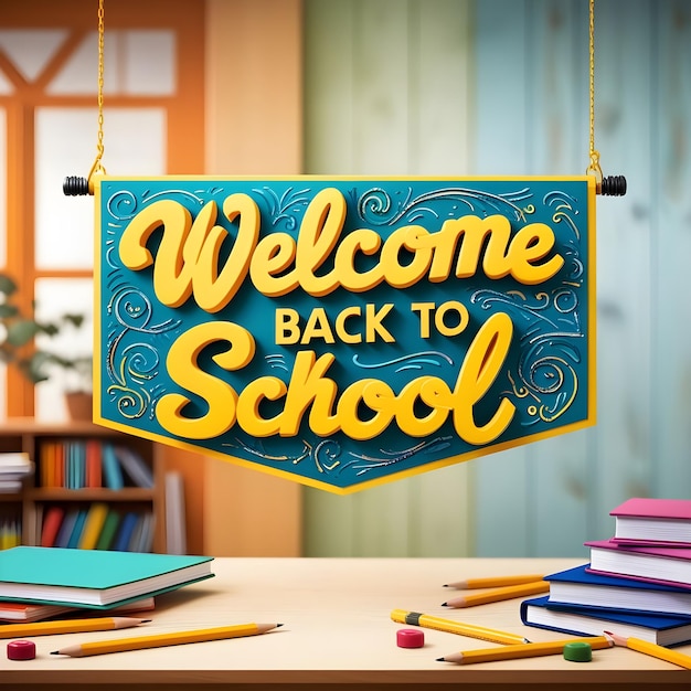 a sign that says welcome back to school written on it