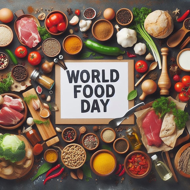 A sign that says world food day