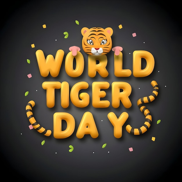 Photo a sign that world tiger day