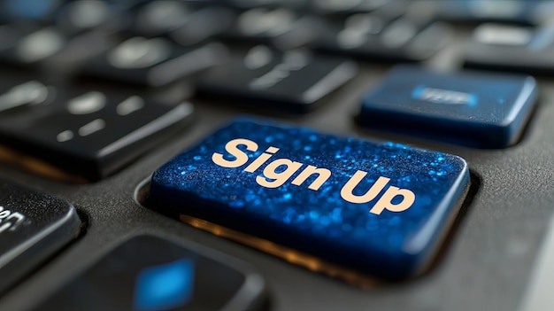 Sign up button on keyboard for online registration concept