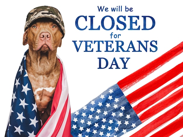 Signboard We will be closed for Veterans Day