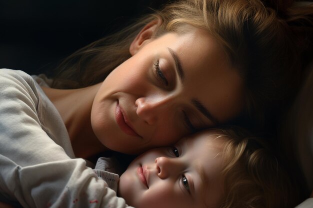 Silent language of a mothers eyes conveying whispers of motherly care