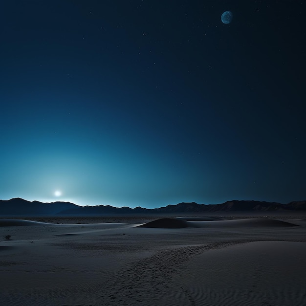 Silent Nocturne unveils the captivating allure of a minimalist desert landscape at night