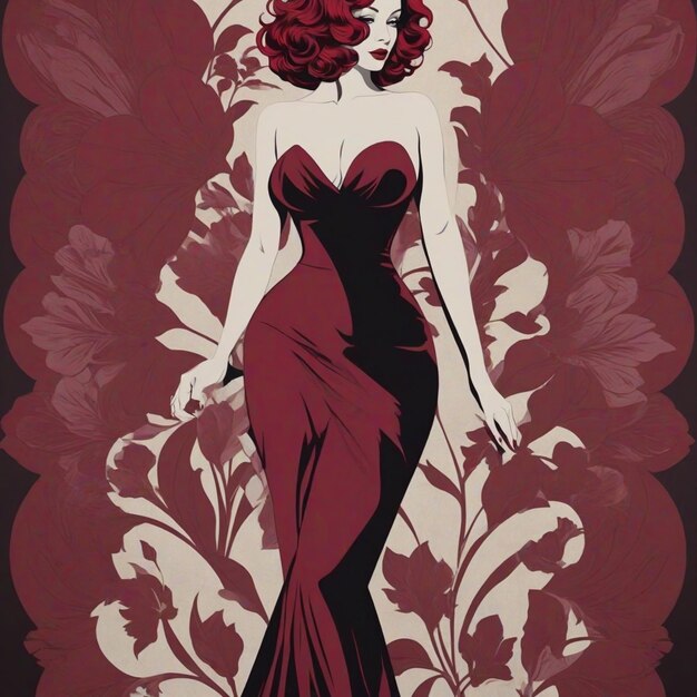 Silhouette art of a vintage woman