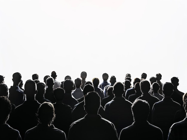 Silhouette of an Audience on White Background