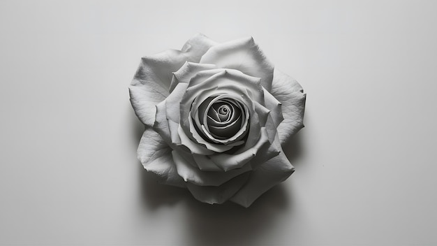 silhouette of a beautifully arranged rose against a pristine white background Generative AI