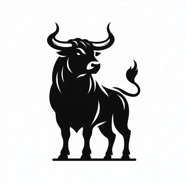 Photo a silhouette bull vector