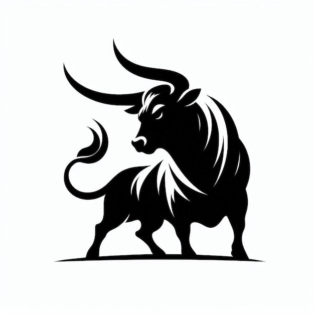 Photo a silhouette bull vector